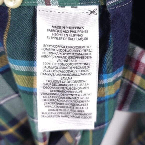 RALPH LAUREN Men’s CLASSIC FIT Button Down LS Green Multi Plaid Shirt Size XL - Picture 10 of 11